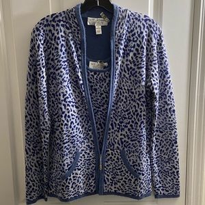 St John Cashmere leopard sweater set